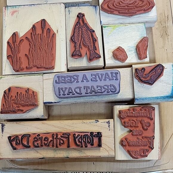 Stampin Up lot of 11 Father's Day stamps and ink pad (set H) - Picture 6 of 6